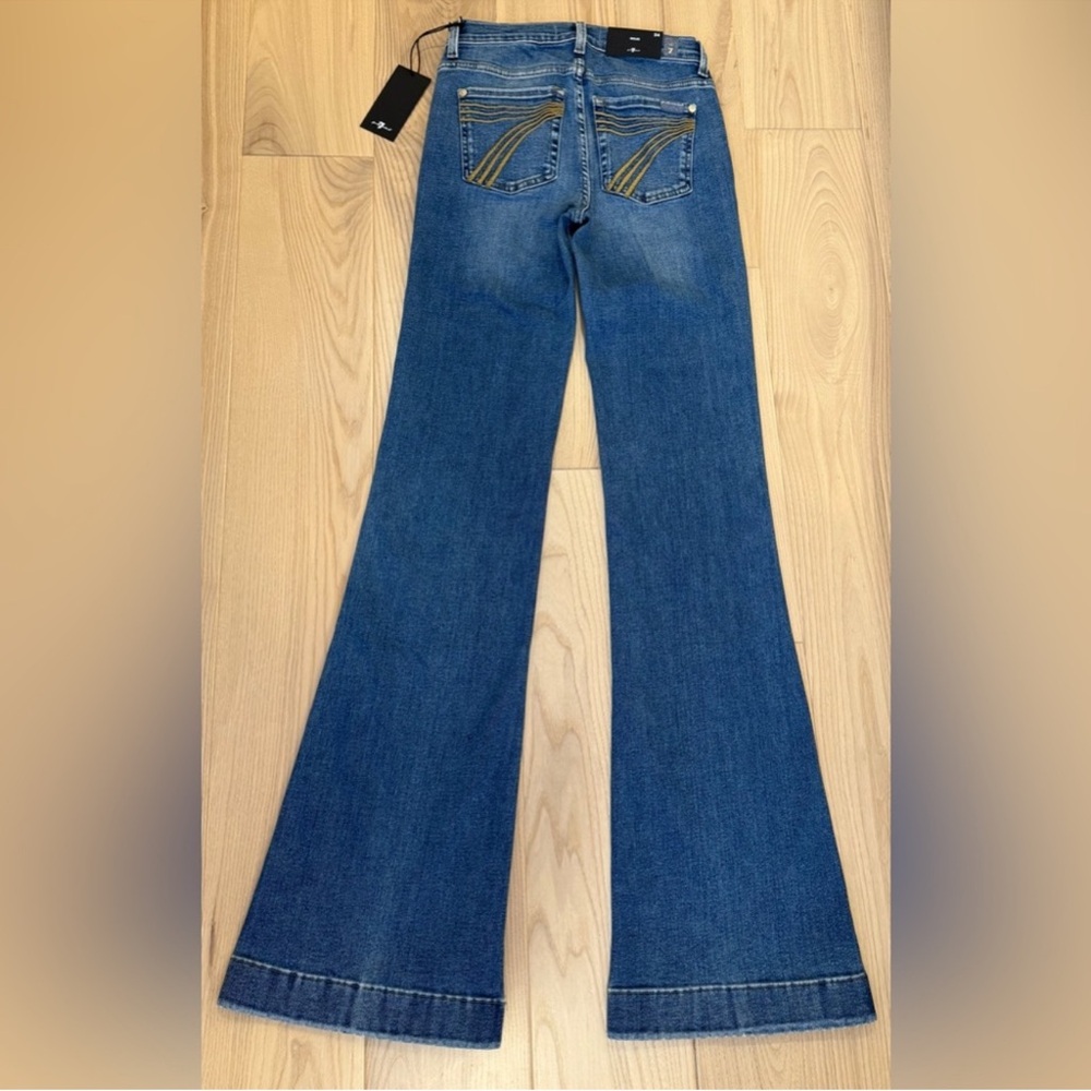 7 For All Mankind Dojo Original Jeans Women Flare Leg Trousers NWT Size 24 - Picture 5 of 7